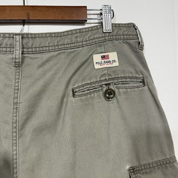 VTG Polo Ralph Lauren Shorts Mens Size 36 Olive Drab Green Cargo Hiking Outdoors - Picture 3 of 11